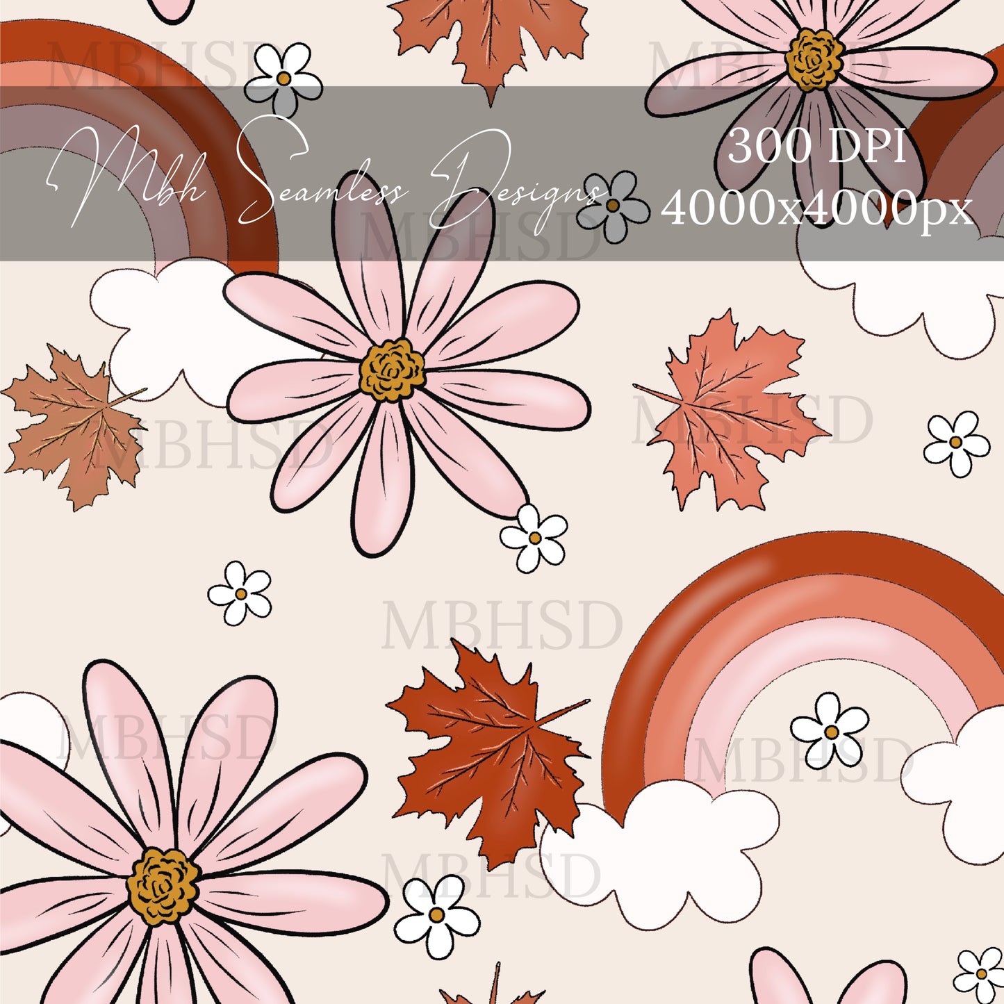 Autumn Rainbows Seamless Pattern