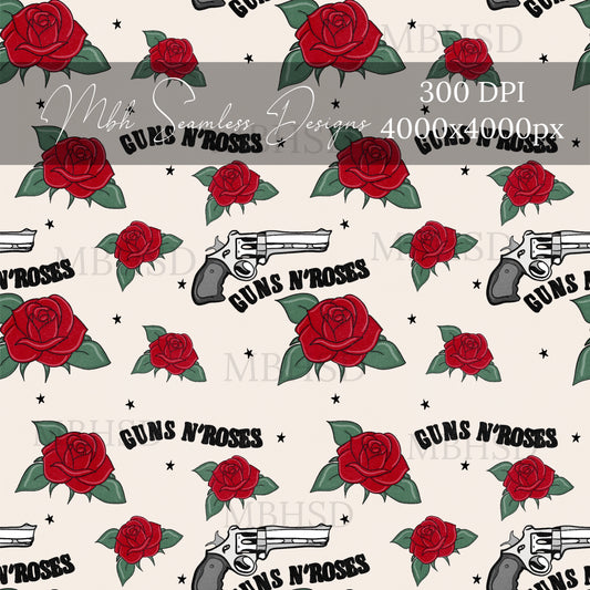 Guns N Roses Seamless Pattern