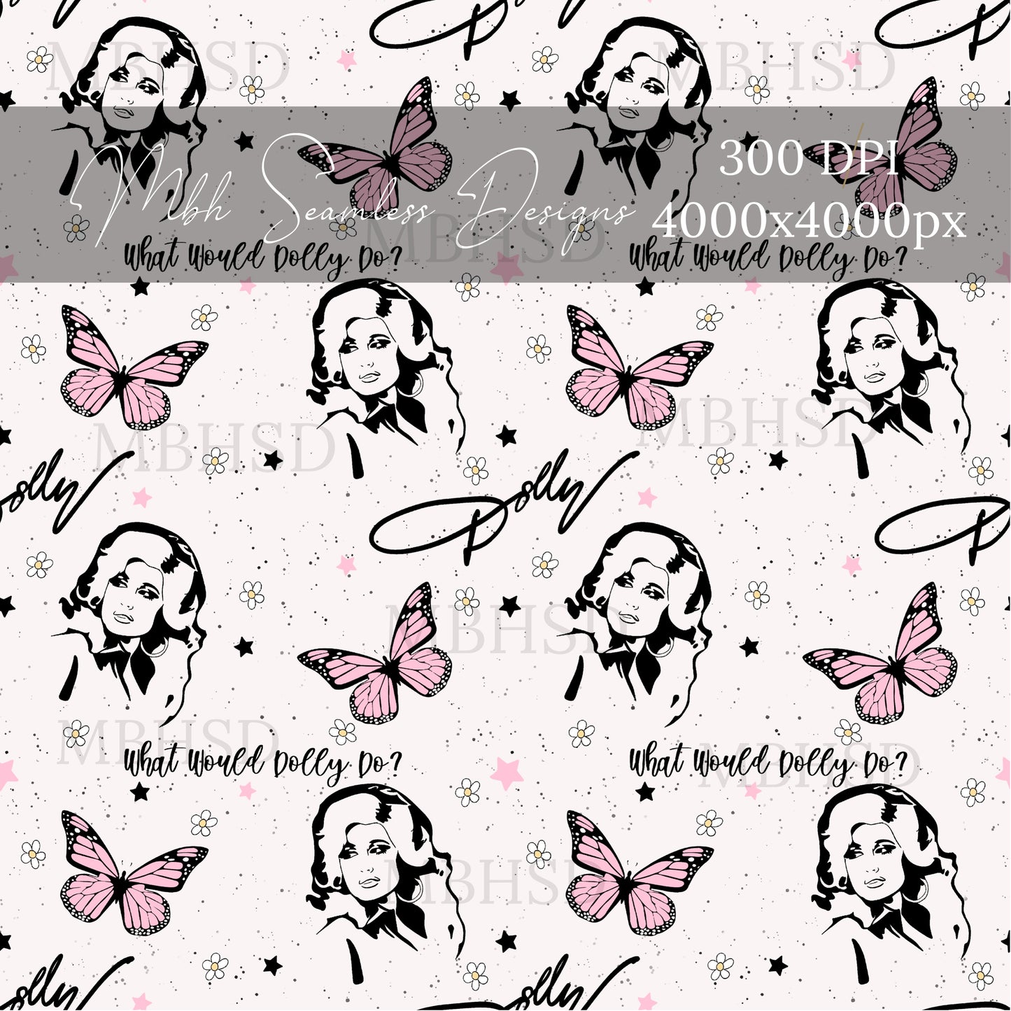 Boho Dolly Seamless Pattern