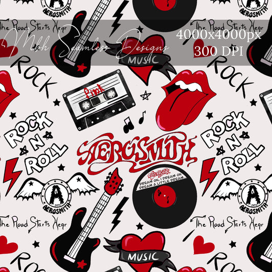 Aerosmith Red Seamless Pattern