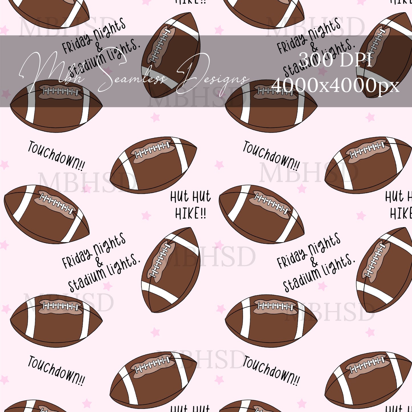 Starry Football Sayings Seamless Pattern