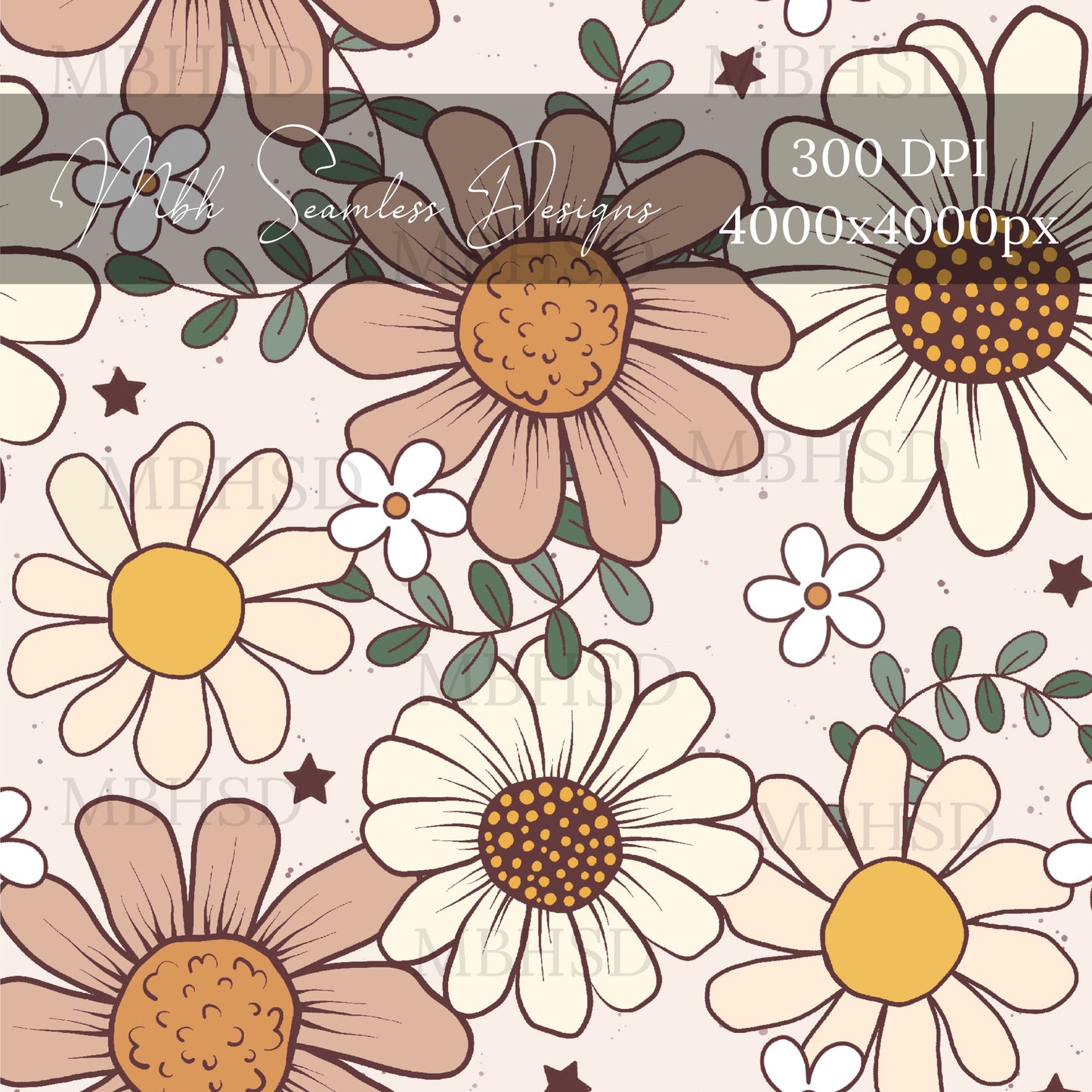 Autumn Blooms Seamless Pattern