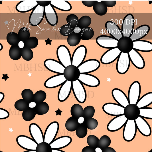 Halloween Floral Seamless Pattern