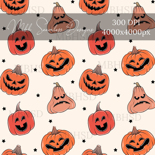 Jack O Lanterns Seamless Pattern