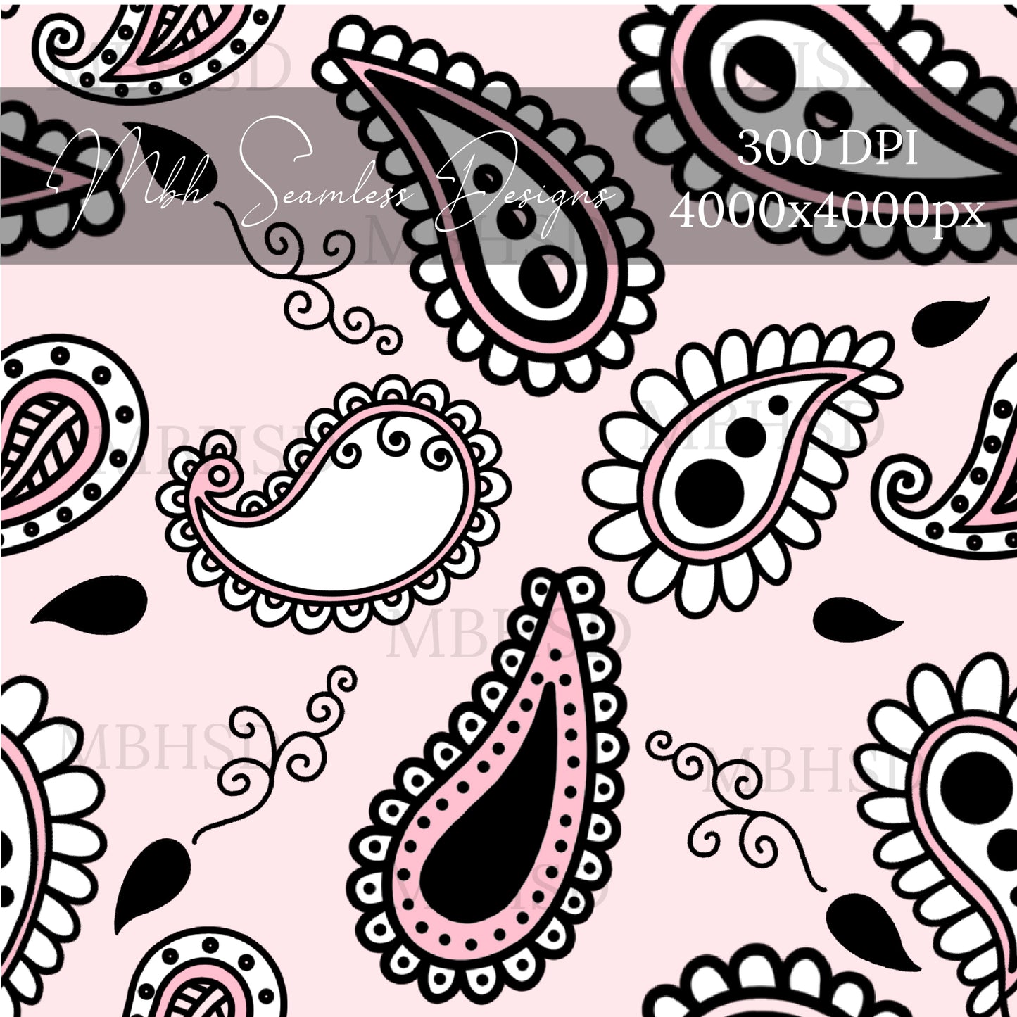 Pink Paisley Seamless Pattern