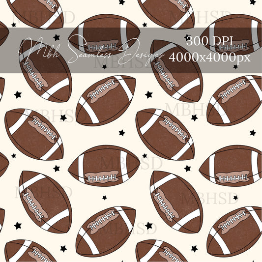 Starry Footballs Assorted Colorways Seamless Pattern