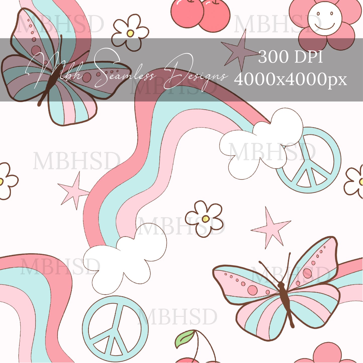 Pastel Groovy Seamless Pattern