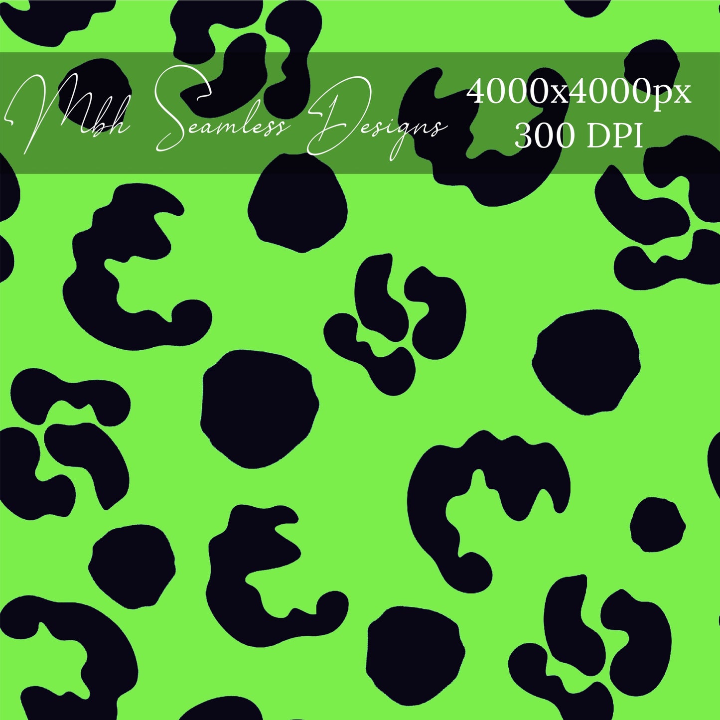 Neon Green Leopard Seamless Pattern