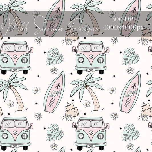 Beach Bum Seamless Pattern