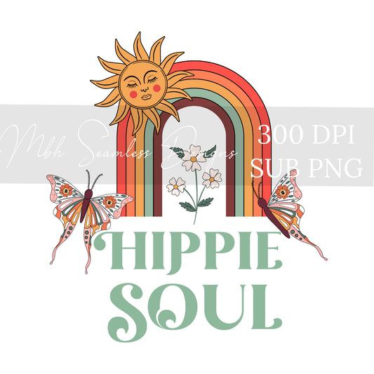 Hippie Soul Rainbow Butterflies PNG