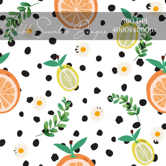 Citrus Summer Seamless Pattern