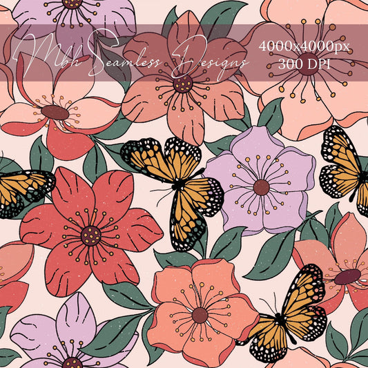 Summer Fields Floral Seamless Pattern