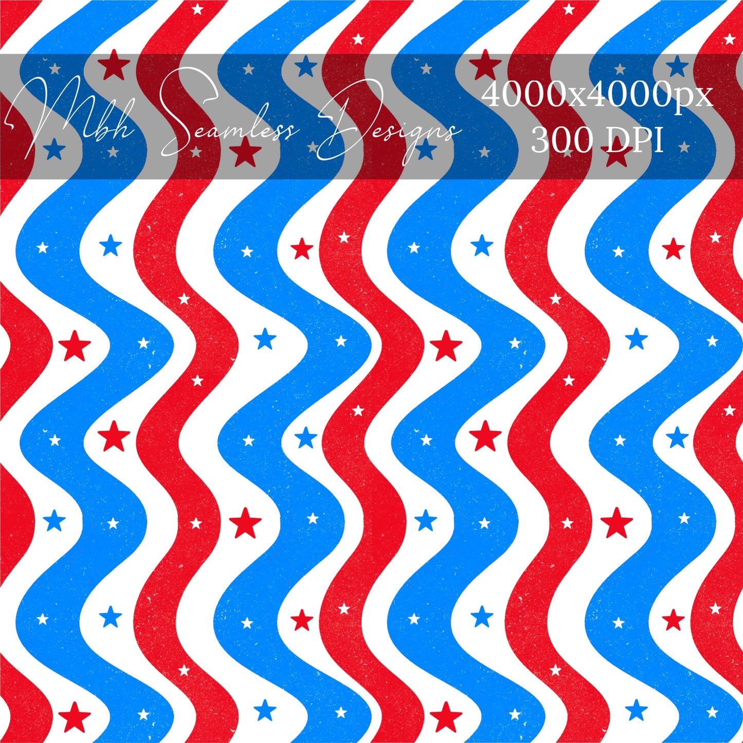 Wavy Patriotic Stripes Seamless Pattern