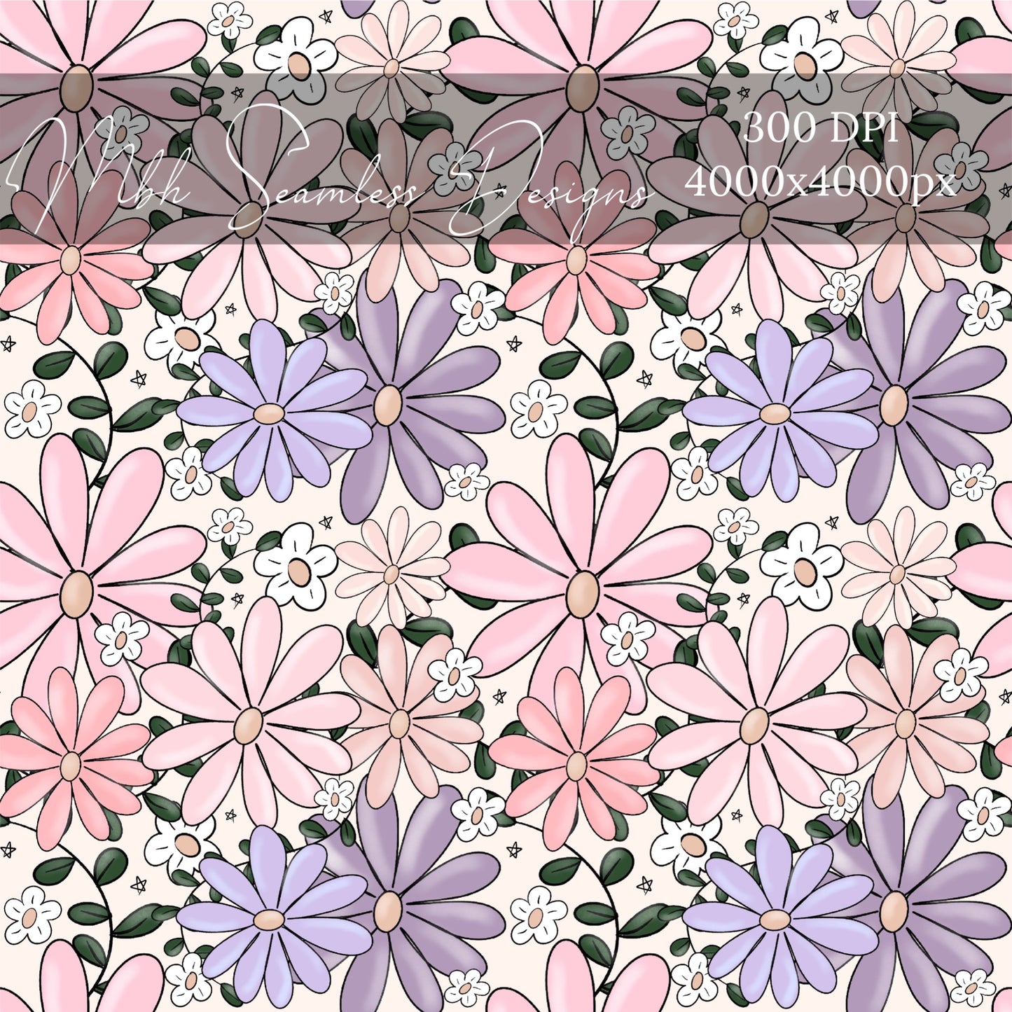 Lavender Pink Floral Seamless Pattern