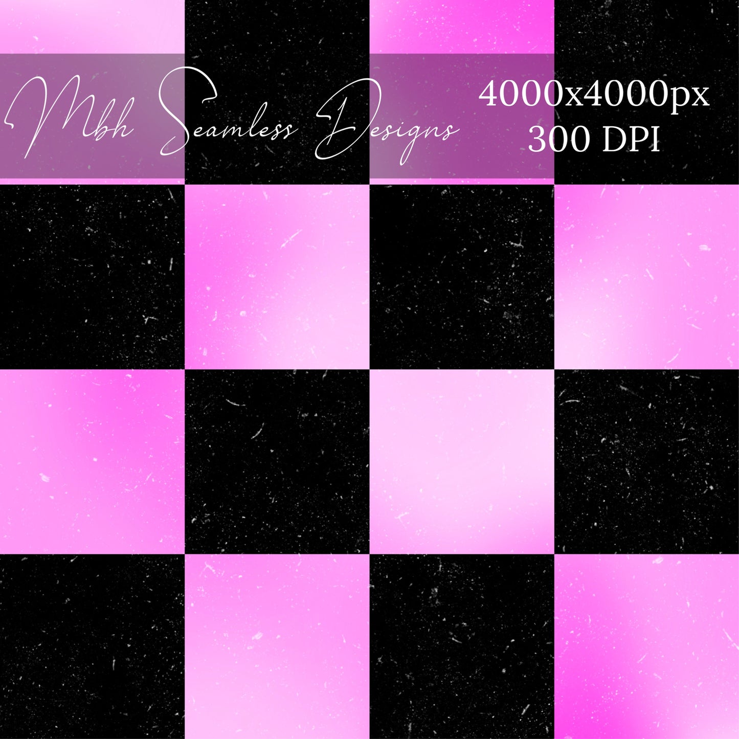 Barbie Checkered Coord Distressed Seamless Pattern