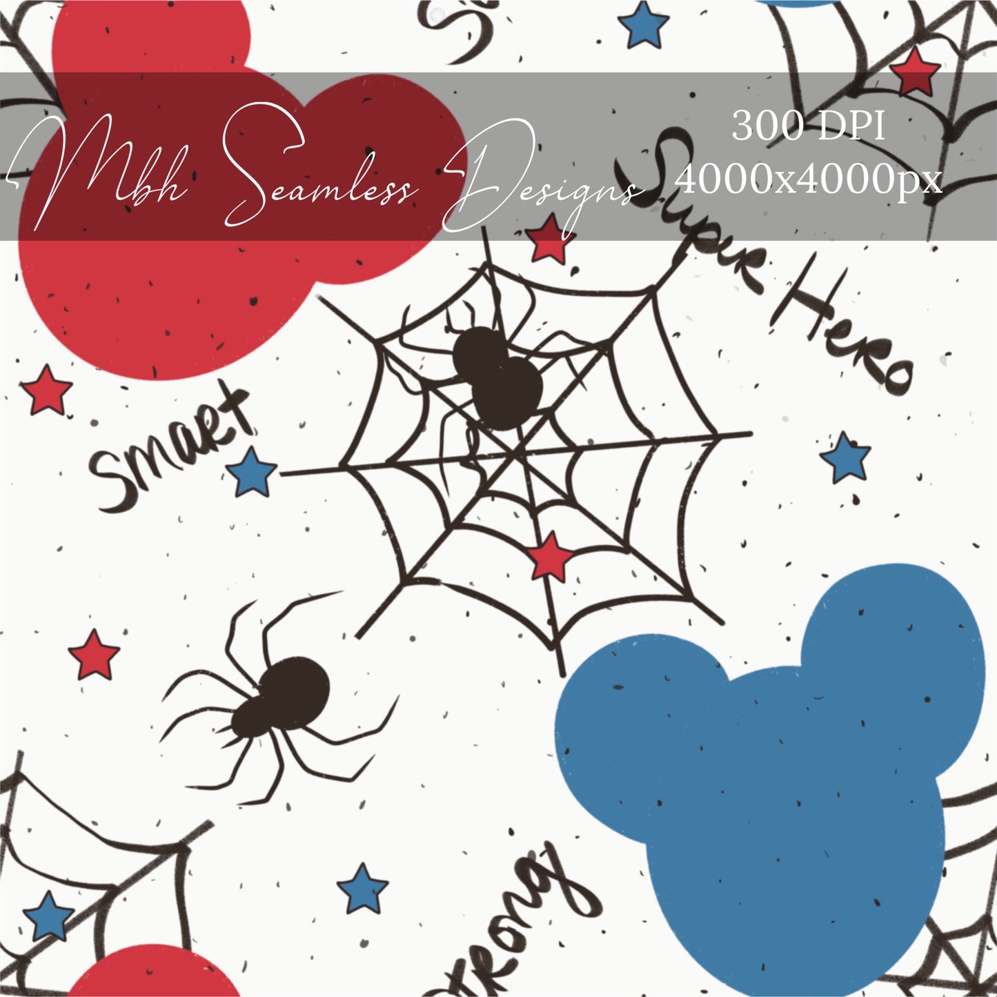 Spider Mouse Seamless Pattern