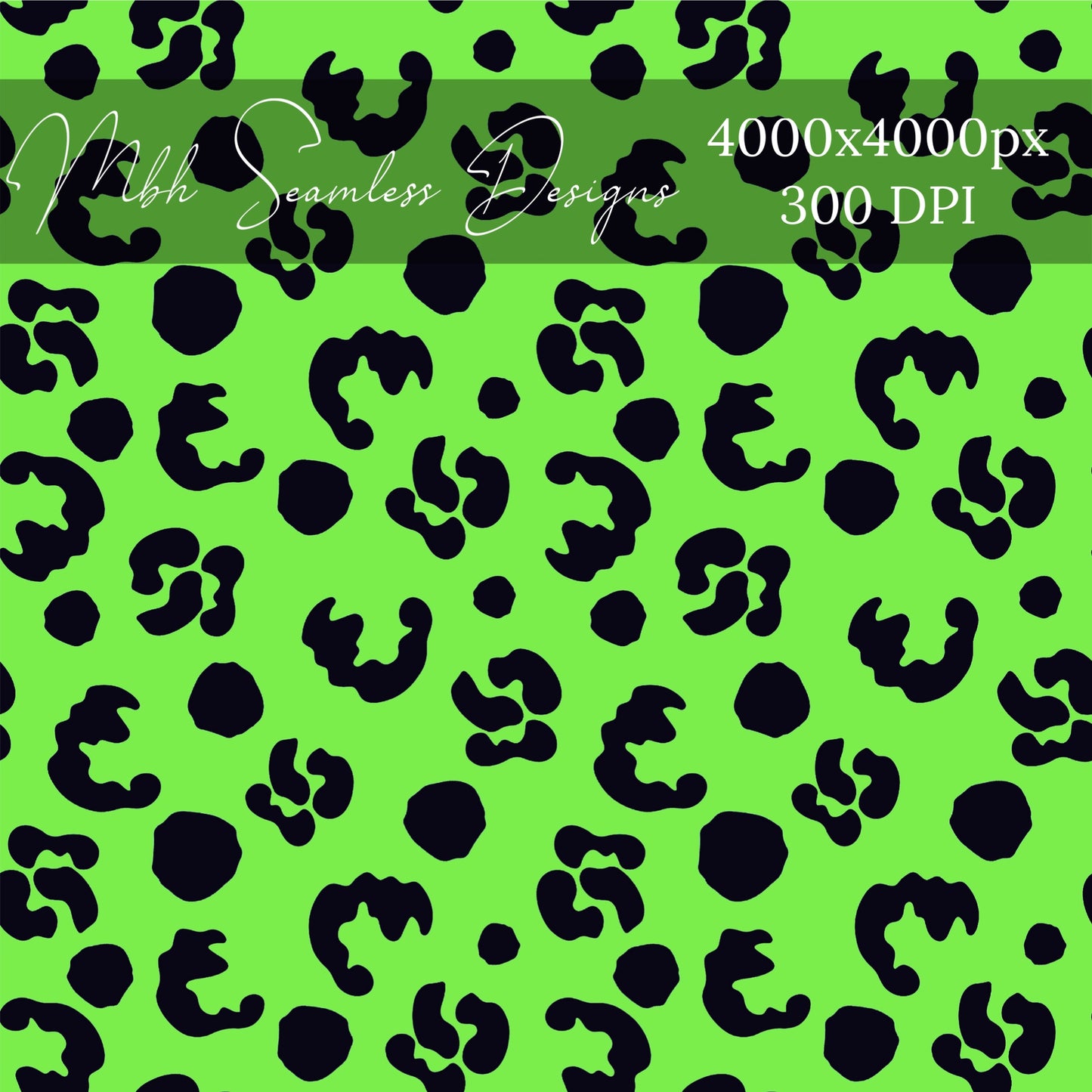 Neon Green Leopard Seamless Pattern