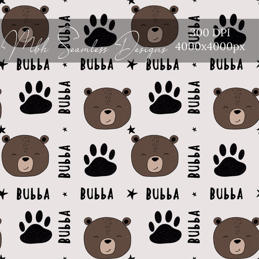 Bubba Bear Seamless Pattern