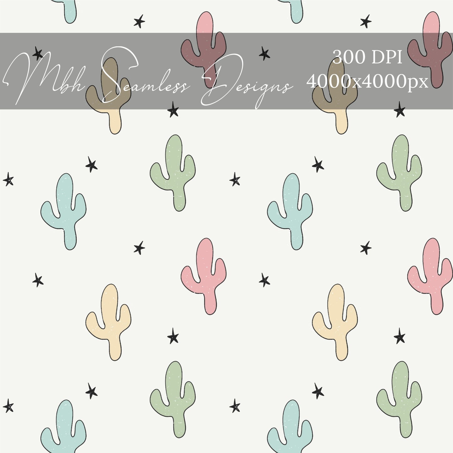 Boho Cactus Seamless Pattern