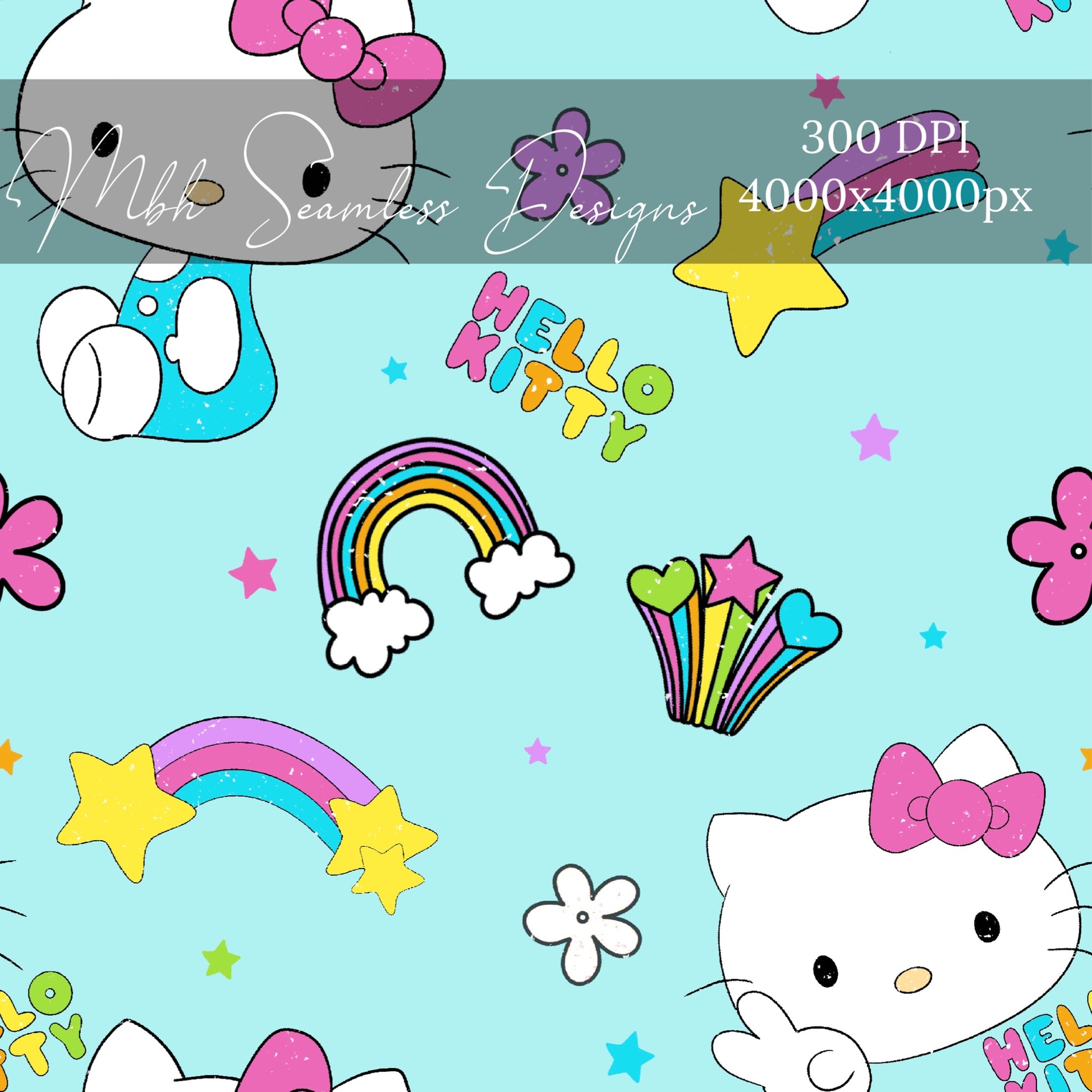 Blue Kitty Seamless Pattern – MBH Seamless Designs