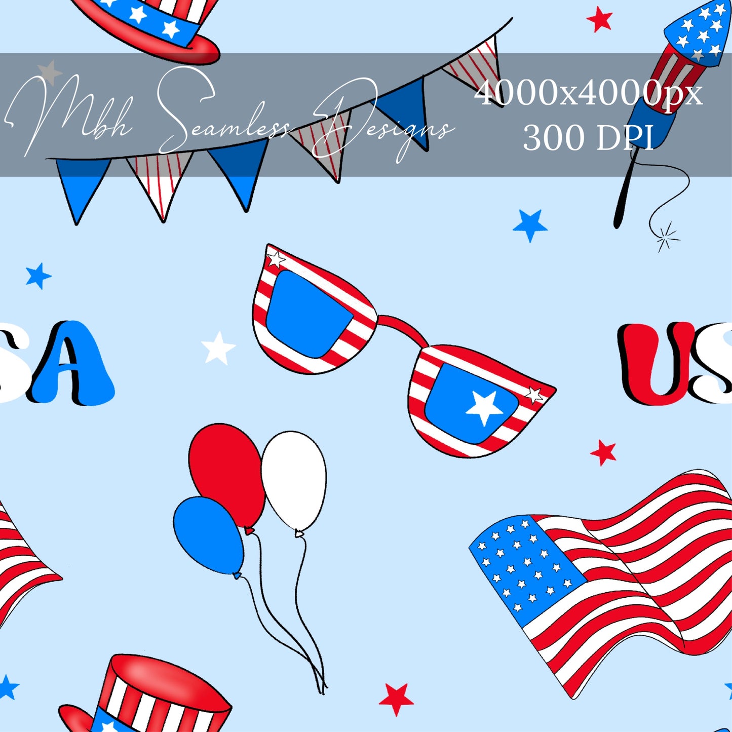 Patriotic Seamless Pattern