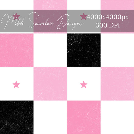 Swiftie Checkered Stars COORD Seamless Pattern