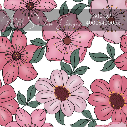 Mauve Floral Seamless Pattern