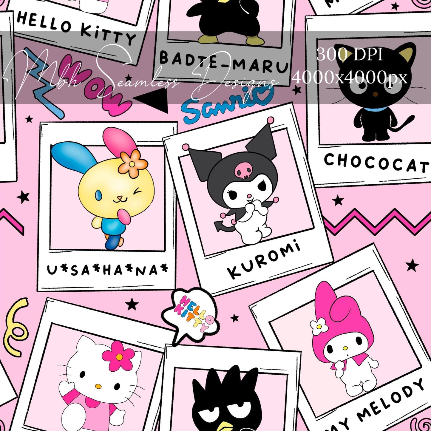 Sanrio Polaroids Polaroids Seamless