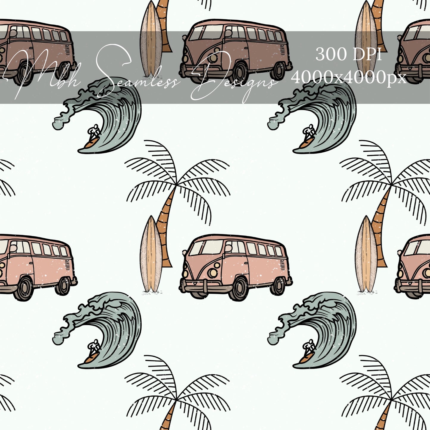 Boho Surf Seamless Pattern