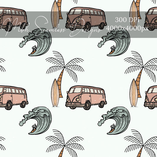 Boho Surf Seamless Pattern