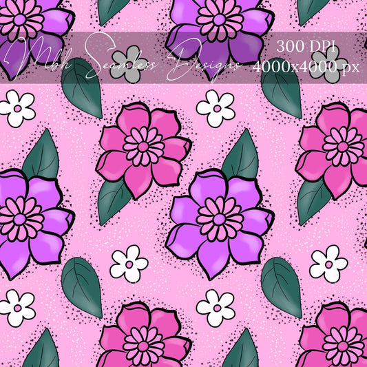 Dotted Floral Seamless Pattern
