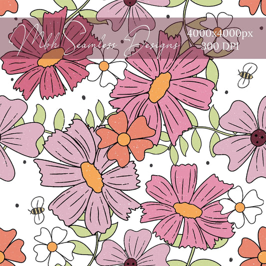 Summer Bloom Seamless Pattern