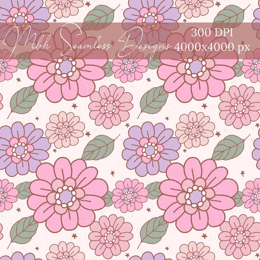 Dusty Boho Floral Seamless Pattern