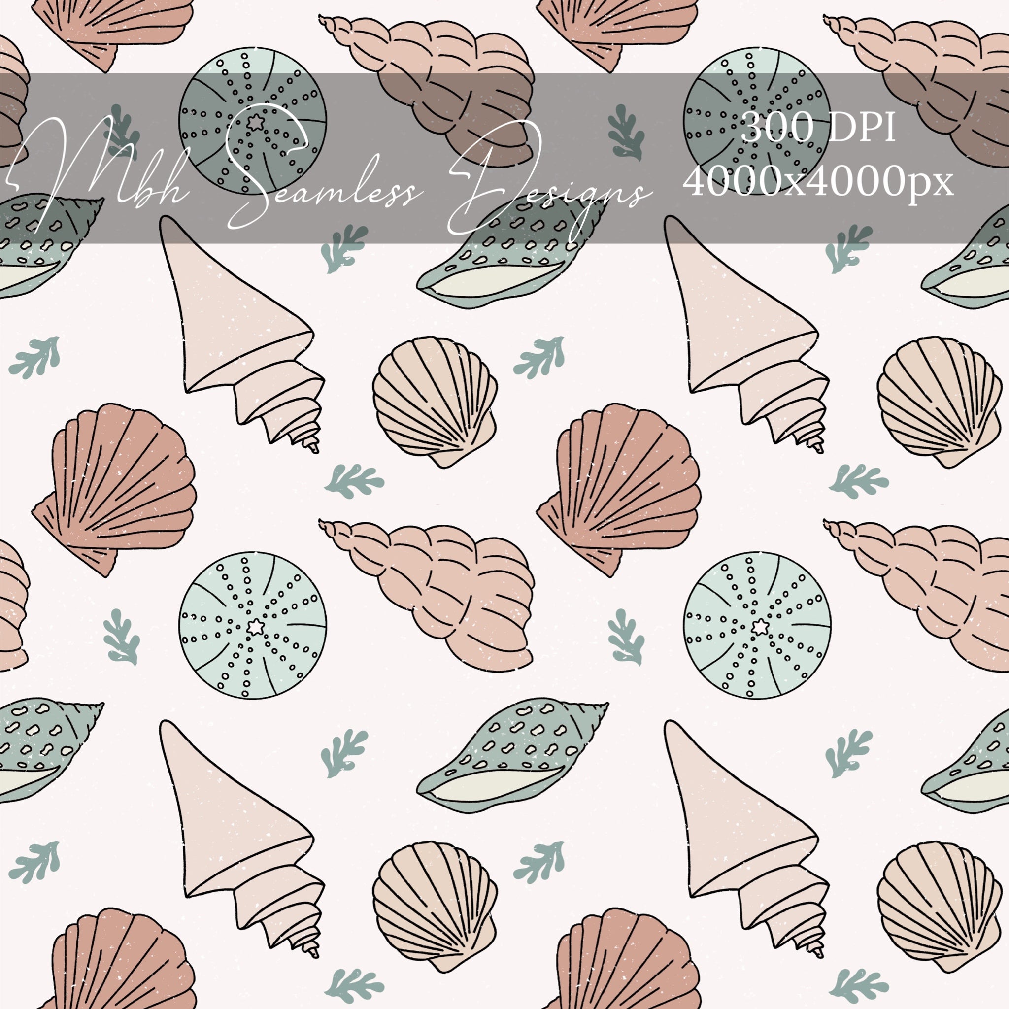 Neutral Sea Shells Seamless Pattern – MBH Seamless Designs