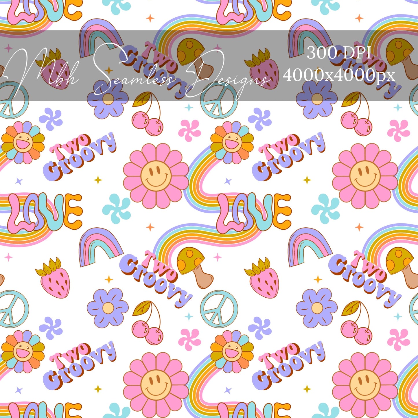 Two Groovy 3 Colorways Seamless Pattern