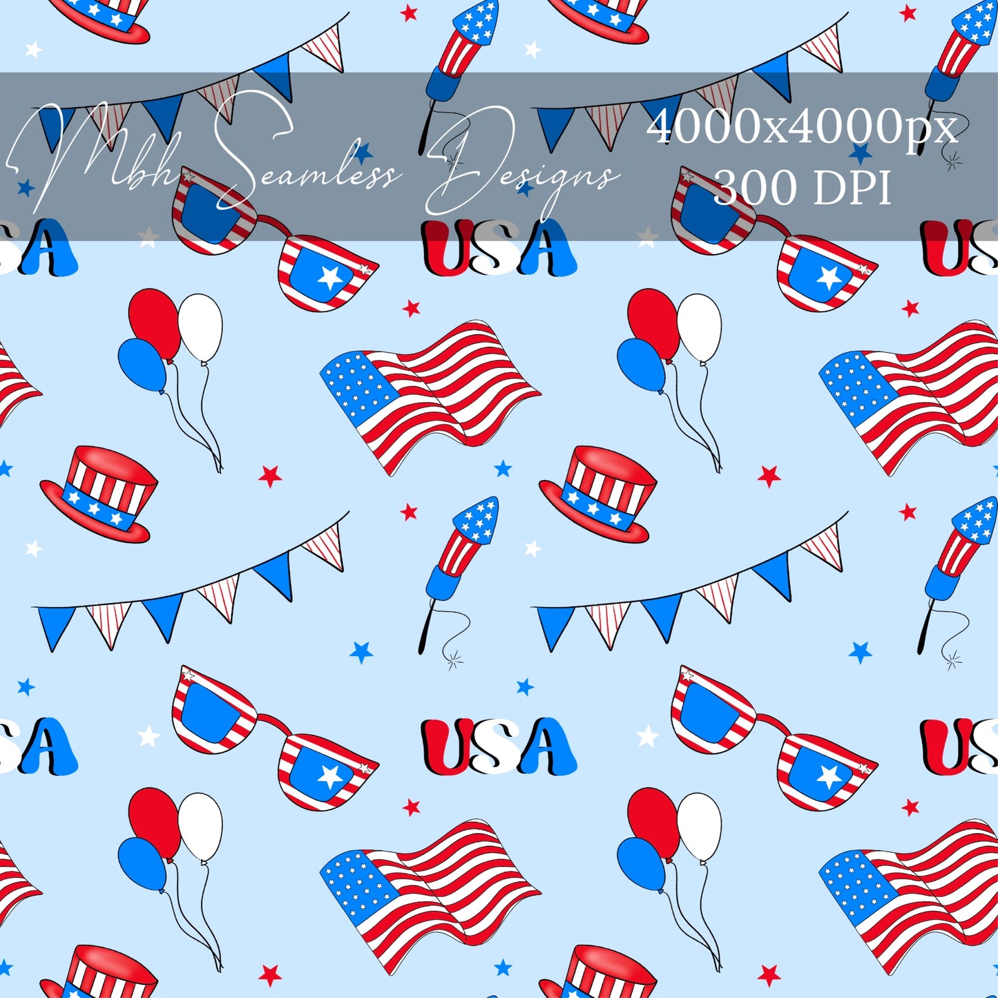 Patriotic Seamless Pattern