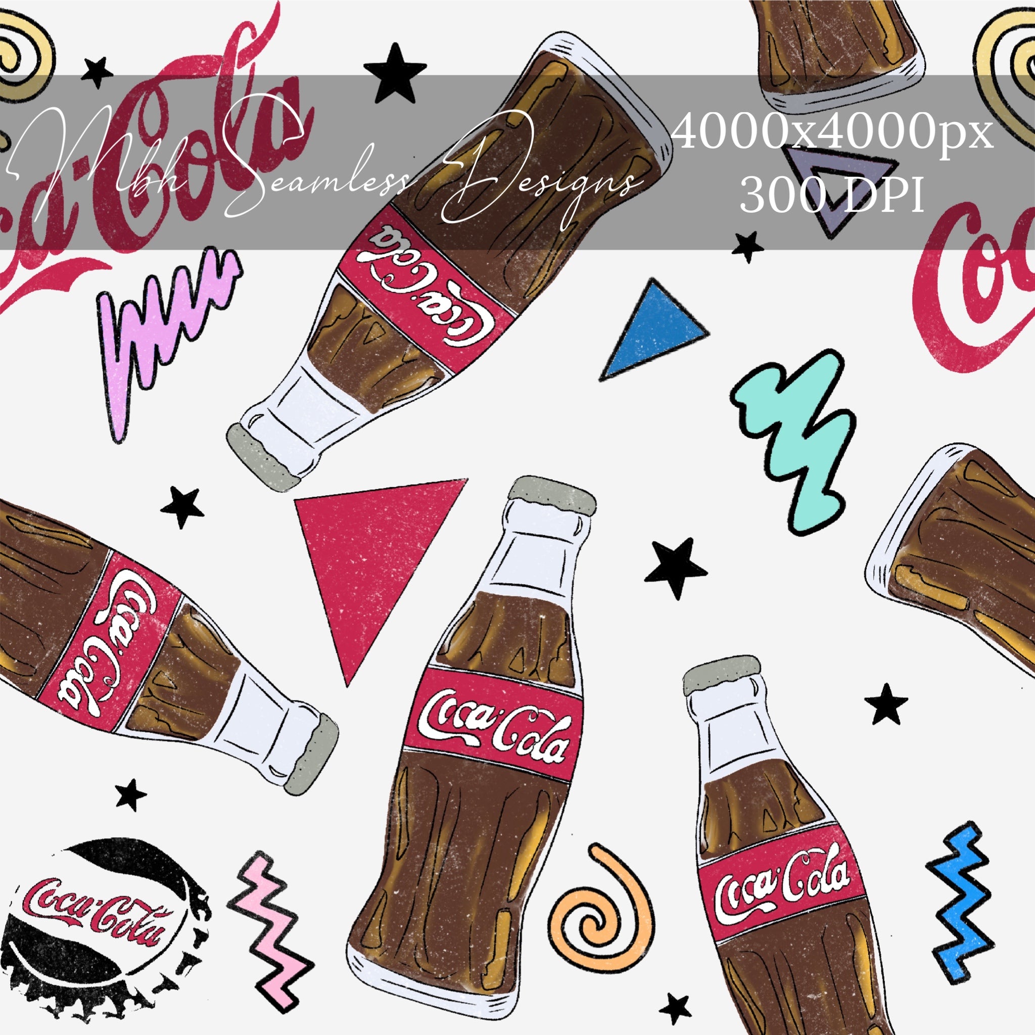 90s Cola Seamless Pattern – MBH Seamless Designs