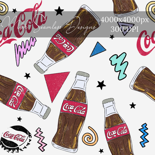 90s Cola Seamless Pattern
