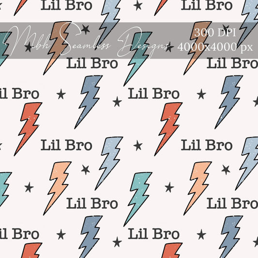 Lil Bro Bolts Seamless Pattern