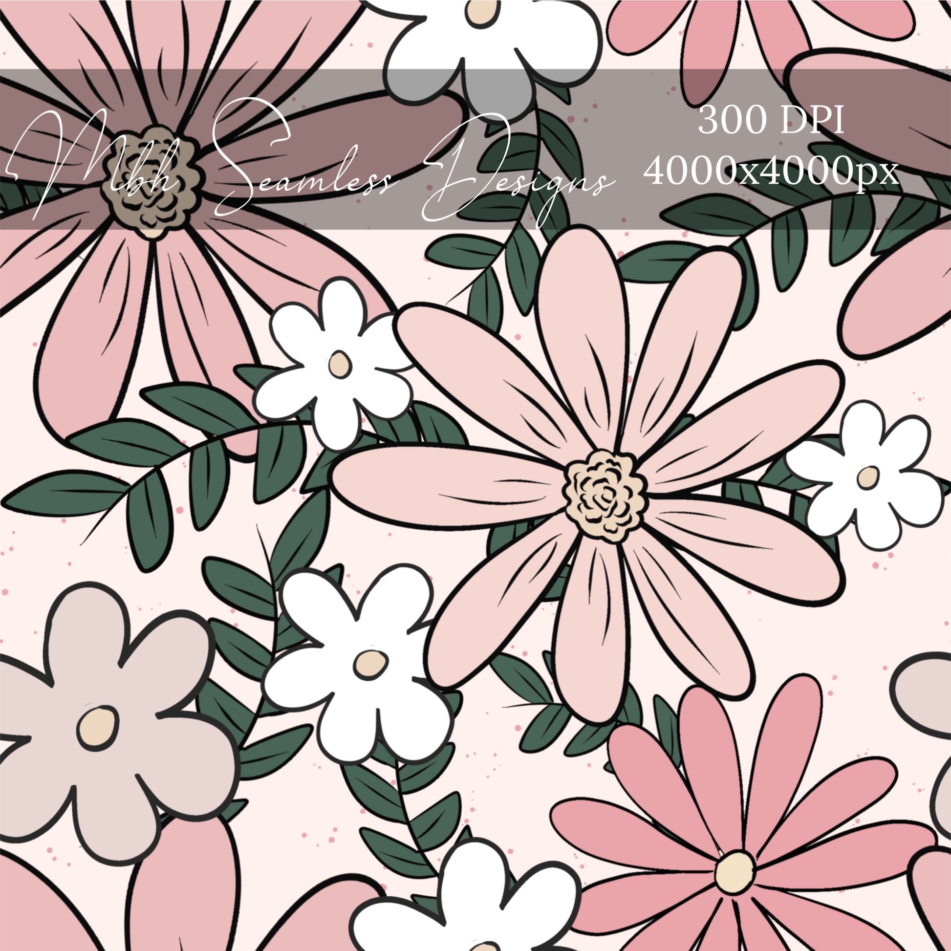 Black Pink Boujee Drip Floral Seamless Pattern – MBH Seamless Designs