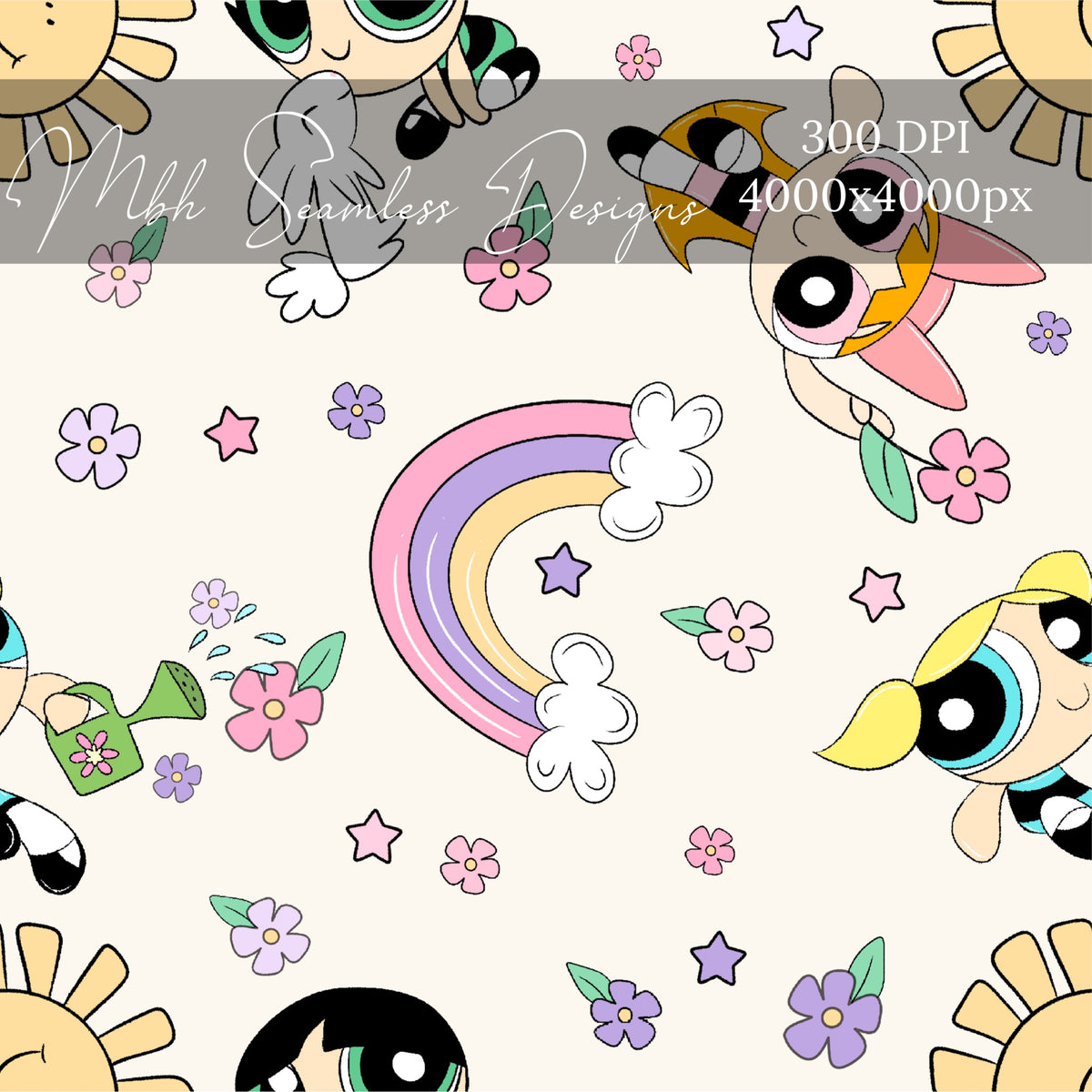 Ppg Rainbow Raspberry PPG Multidirectional Sunny Rainbow Floral Seamless Pattern – MBH ...