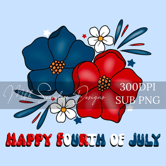 Fourth of July Floral PNG