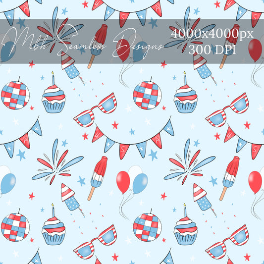 Party in the USA Seamless Pattern